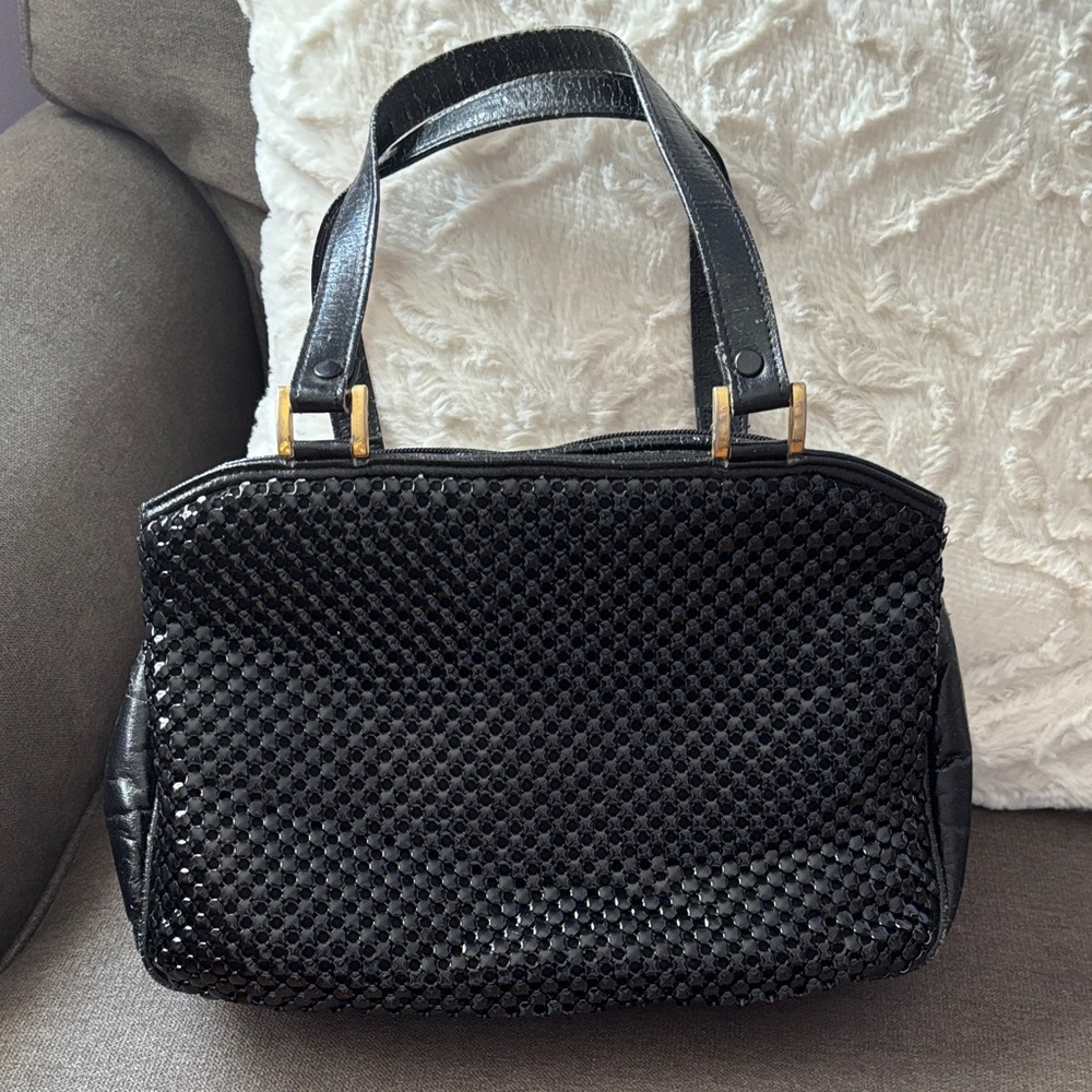 Elegant Black Woven Handbag